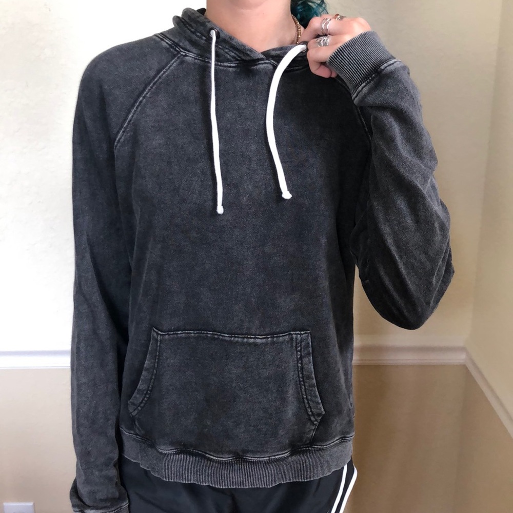 Acid washed hooded sweatshirt